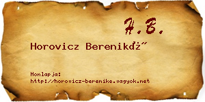 Horovicz Bereniké névjegykártya